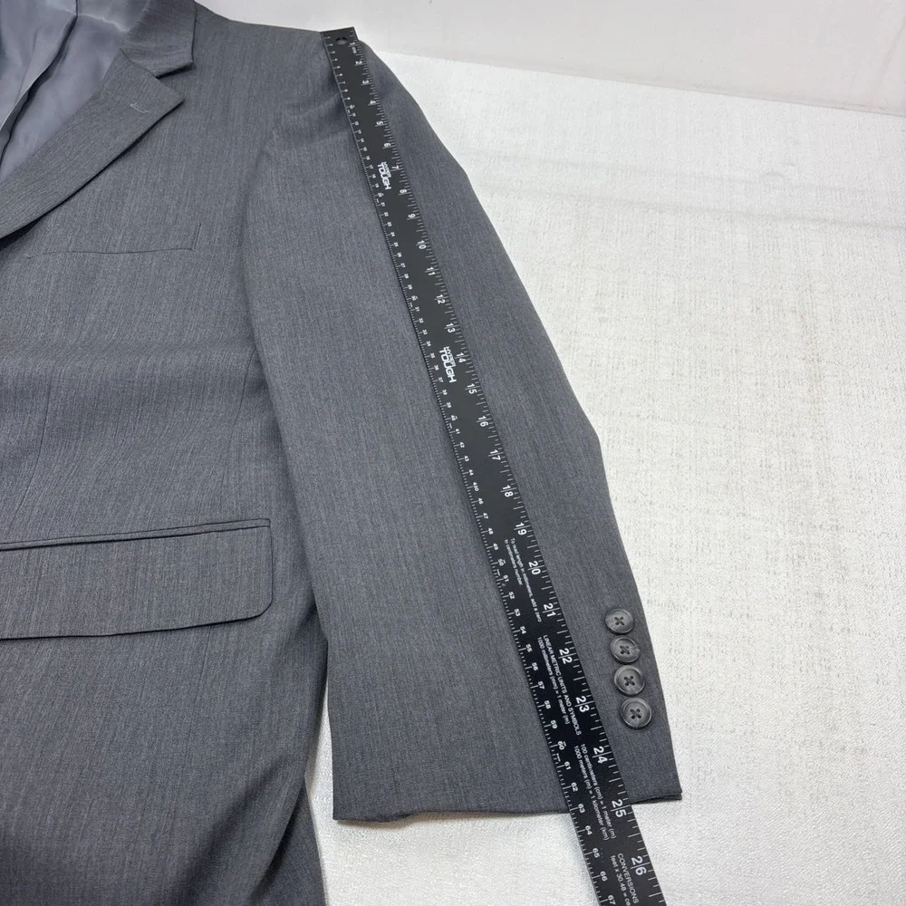Pronto Uomo Platinum Mens Gray Blazer Suit Jacket Size 48R Wool Classic Business